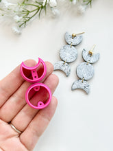 Load image into Gallery viewer, Moon Phases Set #1 with Drill Guides Polymer Clay Cutters