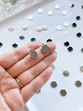 Load image into Gallery viewer, Real Platinum Plated Brass Hexagon Charms with One Holes