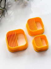 Load image into Gallery viewer, Square Half Lined Polymer Clay Cutter