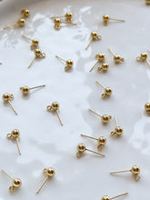 Load image into Gallery viewer, Long Lasting PVD Vacuum Plated 18K Gold Water-Resistant Stainless Steel Ball End Posts with Vertical Loop (Option A) 50pcs/bag