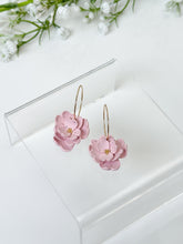 Load image into Gallery viewer, The Pink Statement Flower Hoops