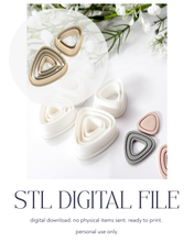 Load image into Gallery viewer, -STL Digital File- Duo Organic Extruded Triangle Polymer Clay Cutter Set PCC1809
