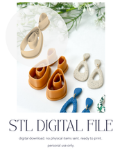 Load image into Gallery viewer, -STL Digital File- Duo Organic Triangle Donut with Drill Guides Polymer Clay Cutter Set PCC1802