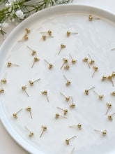 Load image into Gallery viewer, Long Lasting PVD Vacuum Plated 18K Gold Water-Resistant Stainless Steel Ball End Posts with Vertical Loop (Option A) 50pcs/bag
