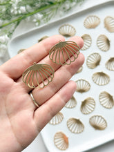 Load image into Gallery viewer, 18K Gold Plated Scalloped Shell Bezel Charm Pendant | Nickel Free