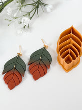 Load image into Gallery viewer, Duo Leafy Art Deco Dangle Polymer Clay Cutter