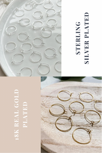 Load image into Gallery viewer, 18K Gold/925 Sterling Silver Plated Surgical Stainless Steel Earring Hoops 50pcs/bag