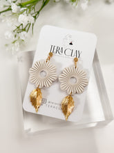 Load image into Gallery viewer, The Corduroy Flower Dangles in Ivory White