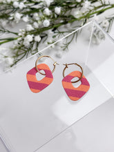 Load image into Gallery viewer, The Pink & Orange Stripes Thick Hoops