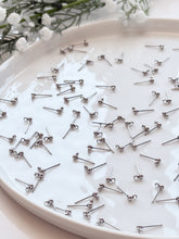 Load image into Gallery viewer, Surgical Stainless Steel Ball End Posts with Horizontal Loop (Option B) 50pcs/bag