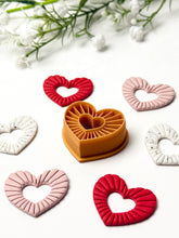 Load image into Gallery viewer, Cordoroy Heart Donut Polymer Clay Cutter
