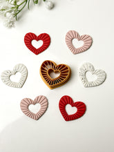 Load image into Gallery viewer, Cordoroy Heart Donut Polymer Clay Cutter