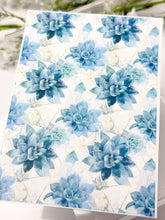 Load image into Gallery viewer, Transfer Paper 571 Watercolor Blue Succulents | Image Water Transfer