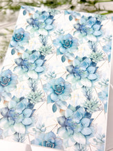 Load image into Gallery viewer, Transfer Paper 574 Watercolor Teal Blooms | Image Water Transfer