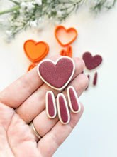Load image into Gallery viewer, Heart Bezel Dangle Set Polymer Clay Cutters