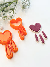 Load image into Gallery viewer, Heart Bezel Dangle Set Polymer Clay Cutters