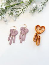 Load image into Gallery viewer, Heart Dangle with Drill Guides Polymer Clay Cutter Set
