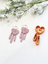 Load image into Gallery viewer, Heart Dangle with Drill Guides Polymer Clay Cutter Set