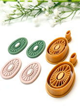 Load image into Gallery viewer, Embedded Corduroy Oval Polymer Clay Cutter