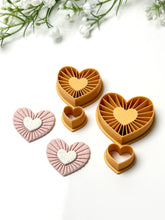 Load image into Gallery viewer, Corduroy Heart Embedded Polymer Clay Cutter