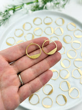 Load image into Gallery viewer, Textured Circle Shape Raw Brass Pendant with Hole
