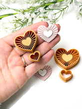 Load image into Gallery viewer, Corduroy Heart Embedded Polymer Clay Cutter