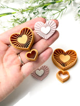 Load image into Gallery viewer, Corduroy Heart Embedded Polymer Clay Cutter