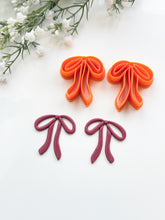 Load image into Gallery viewer, Skinny Ribbon Bow Polymer Clay Cutter