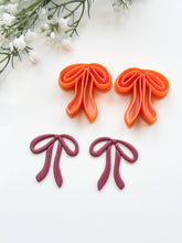 Load image into Gallery viewer, Skinny Ribbon Bow Polymer Clay Cutter