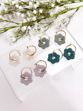 Load image into Gallery viewer, The Pointy Flower Donut Thick Hoops