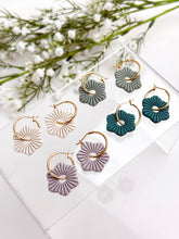 Load image into Gallery viewer, The Pointy Flower Donut Thick Hoops