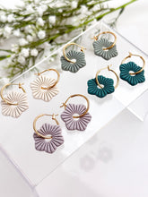 Load image into Gallery viewer, The Pointy Flower Donut Thick Hoops