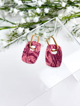 Load image into Gallery viewer, The Mauve Marble Rectangle Hoops