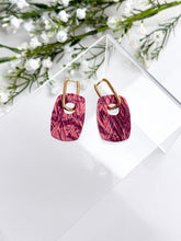 Load image into Gallery viewer, The Mauve Marble Rectangle Hoops