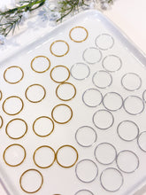 Load image into Gallery viewer, 24K Gold/925 Sterling Silver Plated Circle Brass Bezel Connector (multiple sizes)