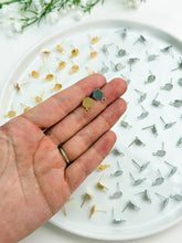 Load image into Gallery viewer, 18K Real Gold/Rhodium Plated Hexagon with 316 Stainless Steel Ear Pins
