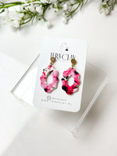 Load image into Gallery viewer, The Red Flower Scalloped Dangles