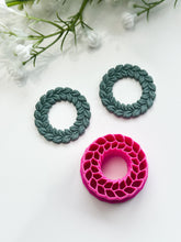 Load image into Gallery viewer, Leafy Wreath Detailed Polymer Clay Cutter | Christmas Cutters
