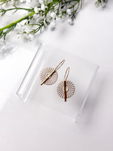 Load image into Gallery viewer, The Corduroy Round Dangles (also in silver)