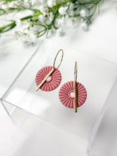 Load image into Gallery viewer, The Corduroy Round Dangles (also in silver)