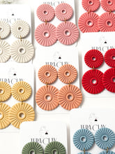 Load image into Gallery viewer, The Chunky Corduroy Round Dangles (also in silver)