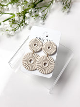 Load image into Gallery viewer, The Chunky Corduroy Round Dangles (also in silver)