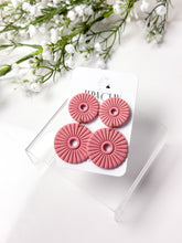 Load image into Gallery viewer, The Chunky Corduroy Round Dangles (also in silver)