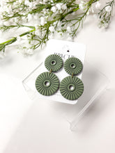 Load image into Gallery viewer, The Chunky Corduroy Round Dangles (also in silver)