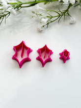 Load image into Gallery viewer, Holly Leaf Christmas Polymer Clay Cutter