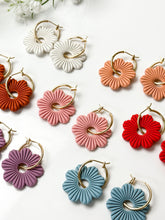 Load image into Gallery viewer, The Corduroy Flower Thick Hoops