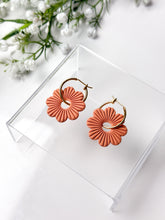 Load image into Gallery viewer, The Corduroy Flower Thick Hoops