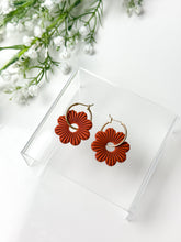 Load image into Gallery viewer, The Corduroy Flower Thick Hoops