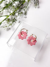 Load image into Gallery viewer, The Corduroy Flower Thick Hoops
