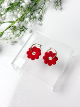 Load image into Gallery viewer, The Corduroy Flower Thick Hoops